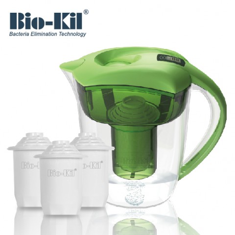 Bio-Kil淨水壺3.5L- 原野綠(含3入裝專用濾芯)