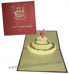 生日蛋糕 手工立體創意定制diy紙雕祝賀商務愛情新年賀卡卡片