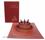 生日蛋糕 手工立體創意定制diy紙雕祝賀商務愛情新年賀卡卡片