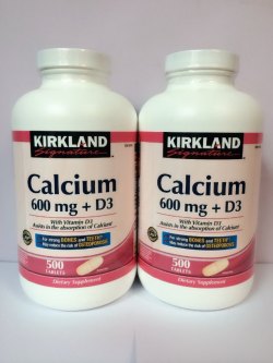 美國Kirkland Signature (Calcium 600mg+D3) 600 mg鈣片+維他命D3 - 500粒