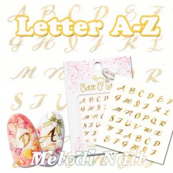 A-Z 銀色英文字母貼紙