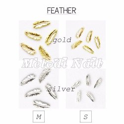 5pcs Shiny Feather Nail Decor