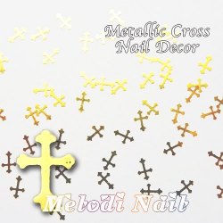 20pcs Metallic Cross Nail Decor