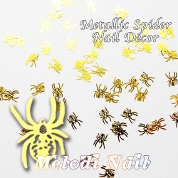 20pcs Metallic Spider Nail Decor