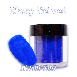 Navy Velvet Manicure Nail Art