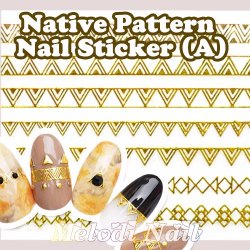 Golden Native Pattern Nail Sticker (A)