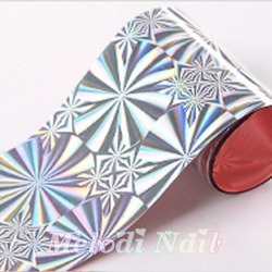 Silver Laser Nail Foil NF-016