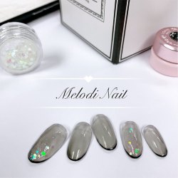 Aurora Silver White Glitter Hologram