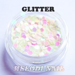 Pastel Pearl White Glitter Hologram