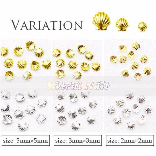 10pcs Shiny Mini Metal Shell Nail Decor