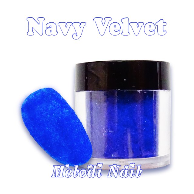 Navy Velvet Manicure Nail Art