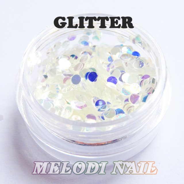 Aurora Silver White Glitter Hologram