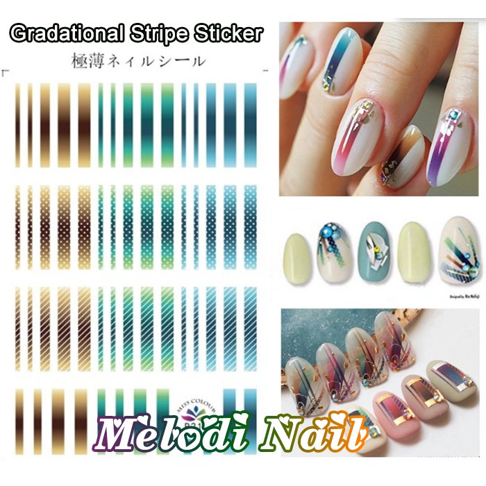 Gradational Stripe Nail Sticker