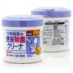 日本本土小林制藥馬桶便座99%除菌濕巾便圈濕巾殺菌消毒50片