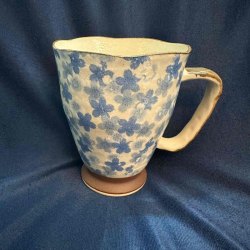 【處理品】日本製美濃燒 櫻花圖案 陶瓷杯 手工制作 限量發售 可放入微波爐及洗碗機