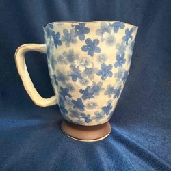 【處理品】日本製美濃燒 櫻花圖案 陶瓷杯 手工制作 限量發售 可放入微波爐及洗碗機