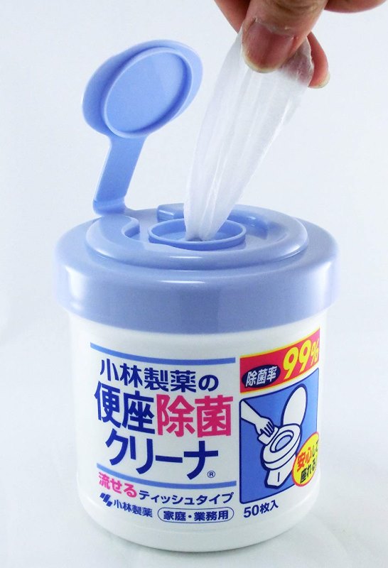 日本本土小林制藥馬桶便座99%除菌濕巾便圈濕巾殺菌消毒50片