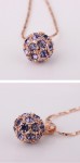 E.C. HOUSE 紫色 水晶球 吊墜 鍍玫瑰金 項鍊 (N12091768A ) 開張特賣 包平郵