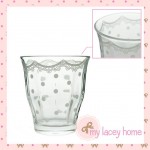 •• lacey glass w/ dots ••