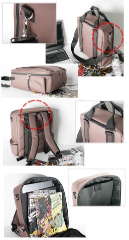 Crazybag BN01 Double Line Laptop Bag 韓國製男裝雙線筆記型電腦背包 (三用包)
