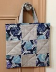 藍色六角和花拼布 Tote Bag