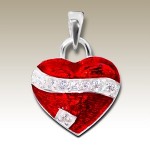 925 Sterling Silver Red Heart Pendant