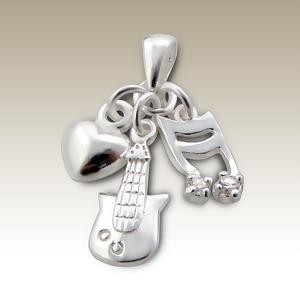 925 Sterling Silver Love Music Pendant