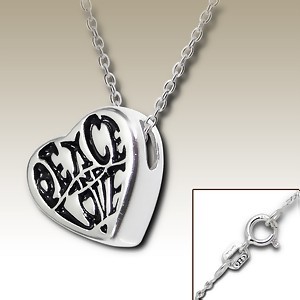 925 Sterling Silver Little Peace & Love Pendant