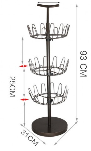 多功能3層立體旋轉鞋架 (黑/白/古桐3色)