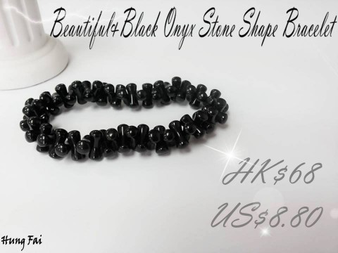 Black Onyx stone shape bracelet