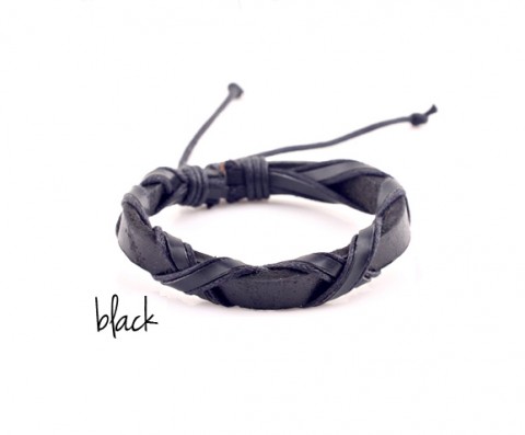 leather bracelet (brown/ black)