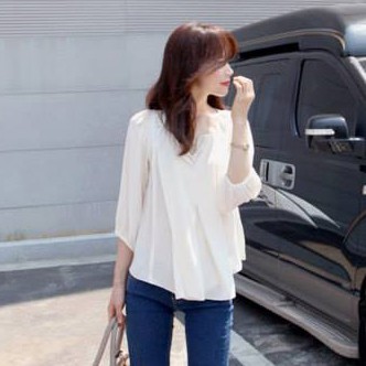 V-neck top Chiffon Top (2 colours)