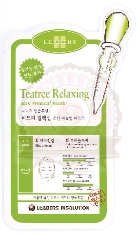 韓國 Leaders Clinic 有機茶樹更新面膜 TEATREE RELAXING SKIN RENEWAL MASK (1盒10片)