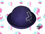 休閒潮流帽系列- 水晶十字紫色bowler
