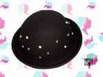 休閒潮流帽系列- 水晶鍋釘黑色bowler
