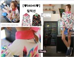 【♥SSpy-GIRL】(DA545) *韓國直送* 彩羽毛圖案長袖恤衫
