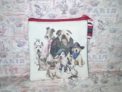 Decoupage Fabric Bag - Dogs