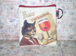 Decoupage Fabric Bag - Cat