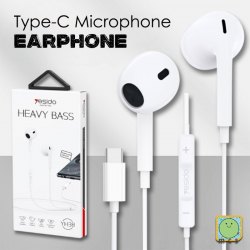 High Quality Type C Earphones with Mic and Volume Control Compatible All type-c phones Wired Headset