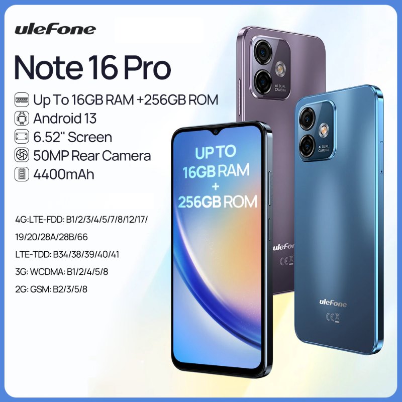 Ulefone Note 16 Pro Smartphone 8GB+256GB
