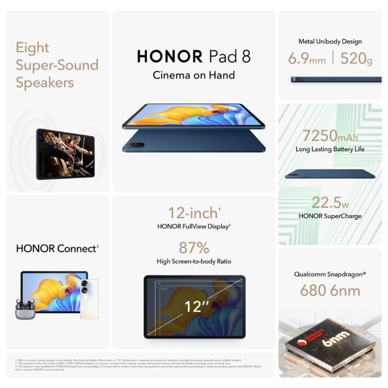 Honor Pad 8 Wifi Tablet 6GB+128GB