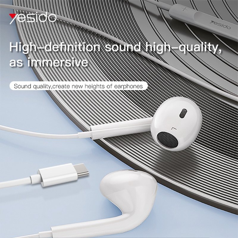 High Quality Type C Earphones with Mic and Volume Control Compatible All type-c phones Wired Headset