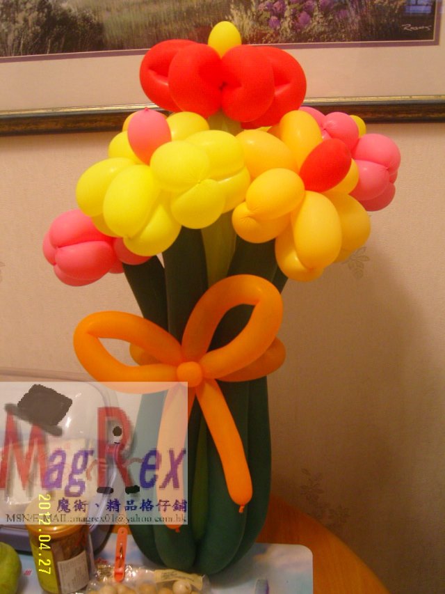 氣球花束(3朵六瓣花)