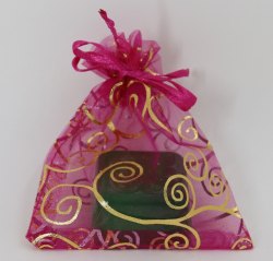 桃紅色勾蔓藤圖案歐根紗+手工皂禮品袋 (Pink Hook Vine Design Organza Bag With Soap Gift Bag Set)