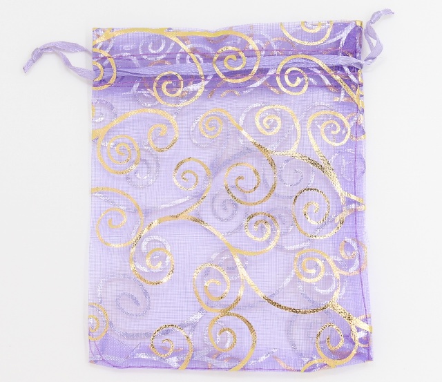 紫色勾蔓藤圖案歐根紗袋 (Purple Color Hook Vine Design Organza Bag)