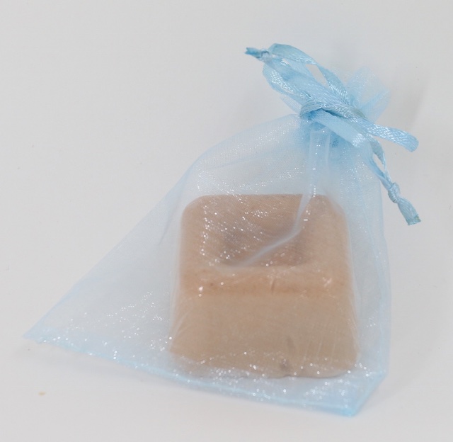 淺藍色歐根紗+手工皂禮品袋 (Light Blue Organza Bag With Soap Gift Bag Set)