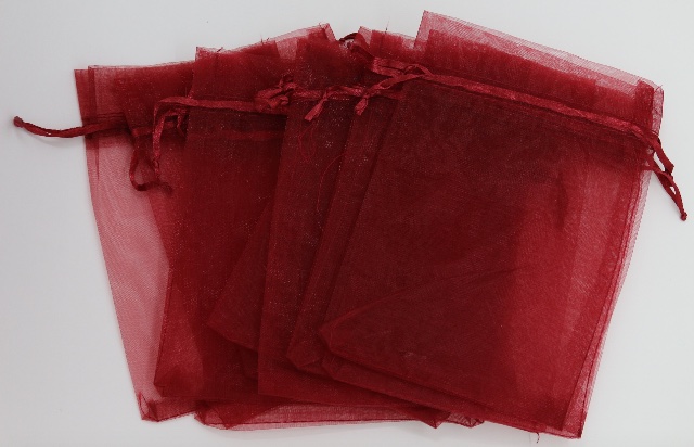 酒紅色 13x18 歐根紗袋 (Wine Organza bag 13x18)