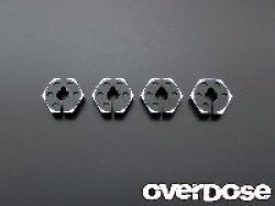 Overdose Aluminum 4mm Wheel Hub Set (Black)  OD1437