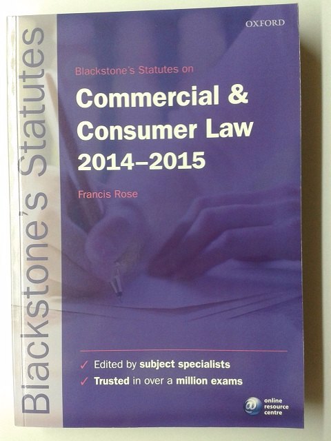 Blackstones's Statutes on Commercial  Consumer Law (2014-2015)