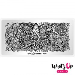 Whats Up Nails Stamping Plate A001 Majestic Flowers